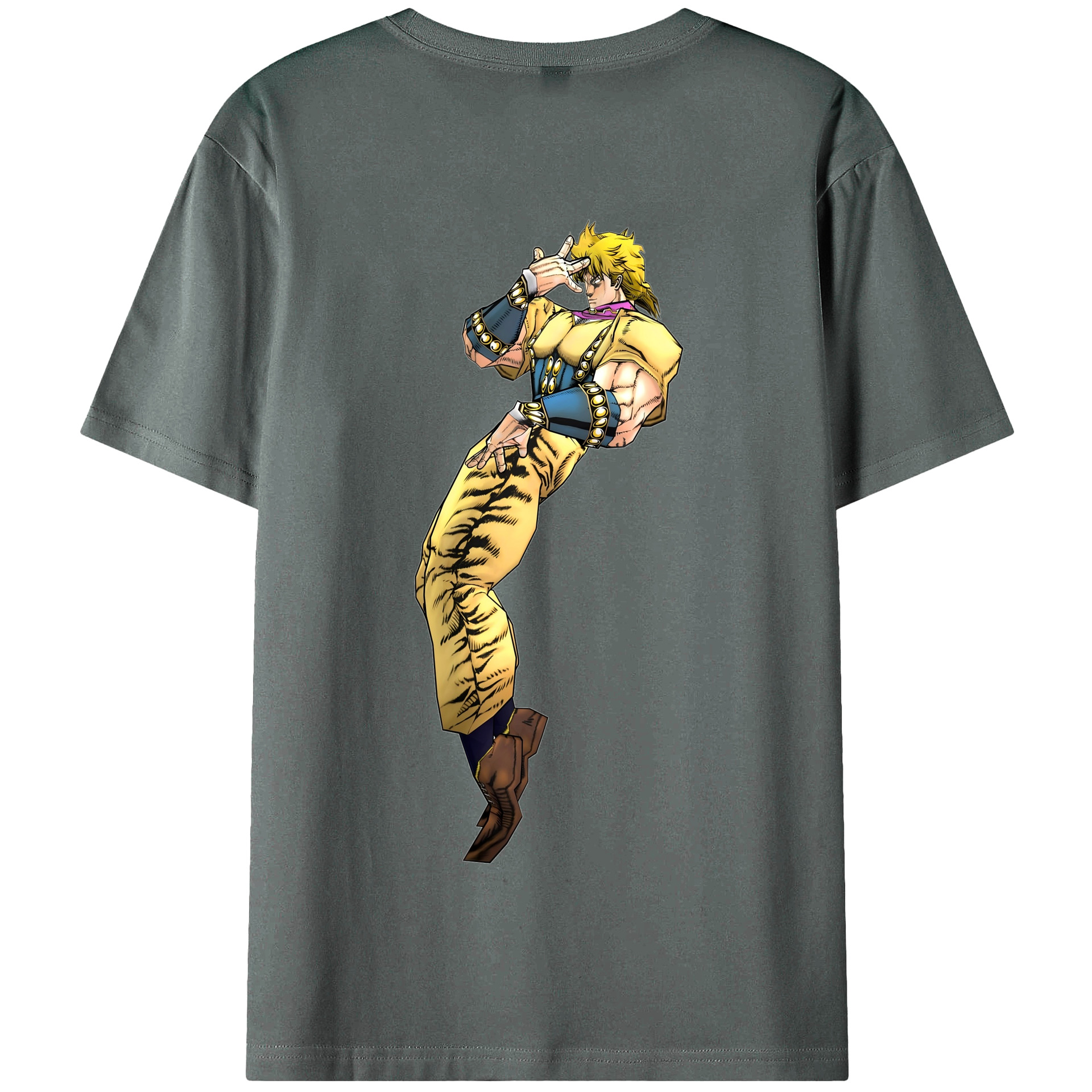 （画像用） ジョジョの奇妙な冒険 ディオ?ブランドー JoJo's Bizarre Adventure Dio Brando 綿100％半袖Tシャツ（背面プリント）